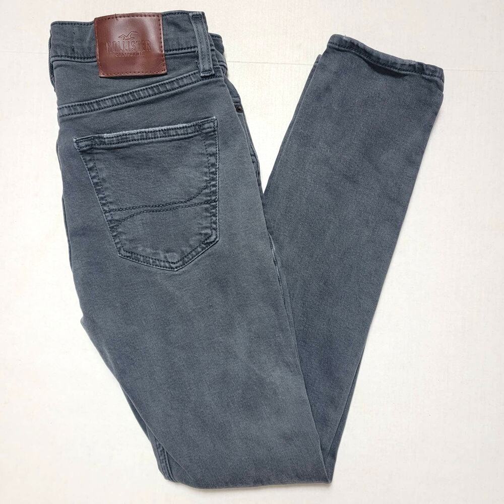 Hollister Distressed Grey Super Skinny Jeans SZ 28